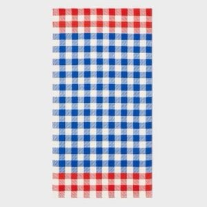ROOM ESSENTIALS Red and Blue Checkered 6 Foot Beach Towels (SET OF 3)